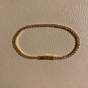 7CT 3mm Round Cut Lab Created Diamond Tennis Bracelet 14K Gold Plated